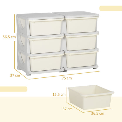Dimensions of the cream kids storage unit and one drawer