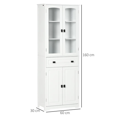 The white kitchen furniture cabinet with dimensions marked
