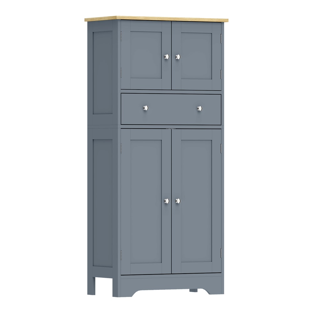HOMCOM Kitchen Cupboard in Grey Blue
