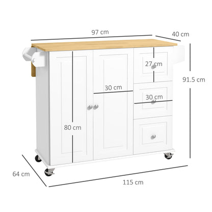 This kitchen furniture has dimensions labelled for its width, height and depth