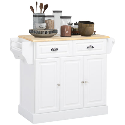 HOMCOM Kitchen Island in White