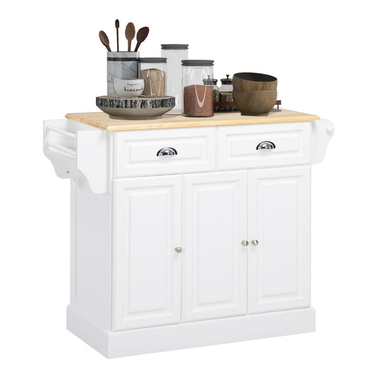HOMCOM Kitchen Island in White