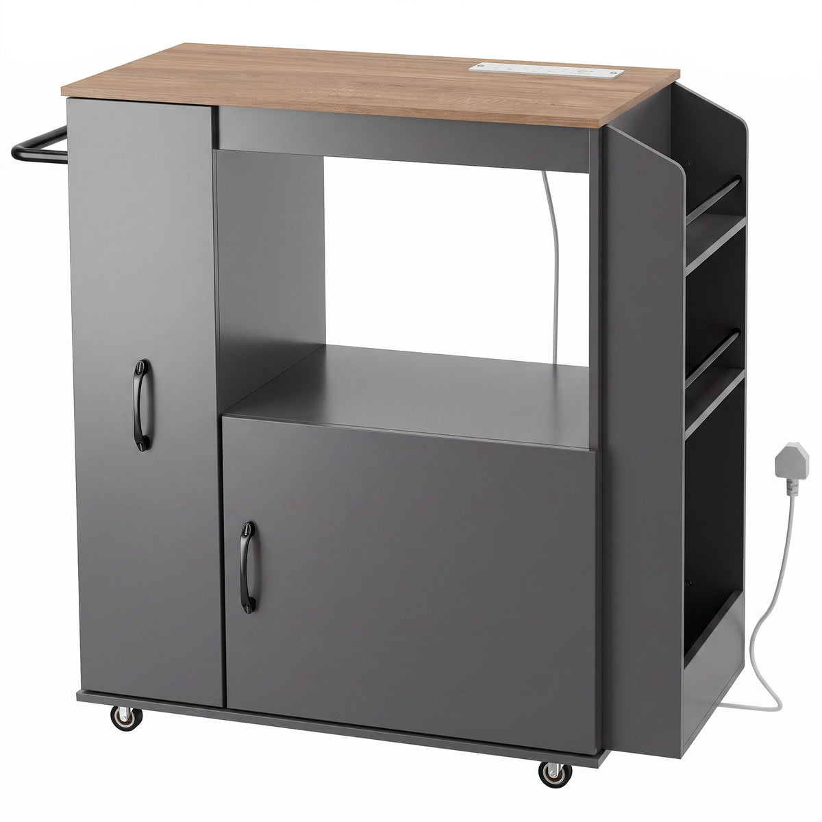 HOMCOM Kitchen Trolley on Wheels in Grey