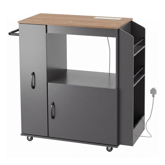 HOMCOM Kitchen Trolley on Wheels in Grey
