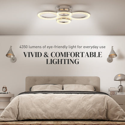 The flush mount ceiling light providing vivid and comfortable lighting in a bedroom