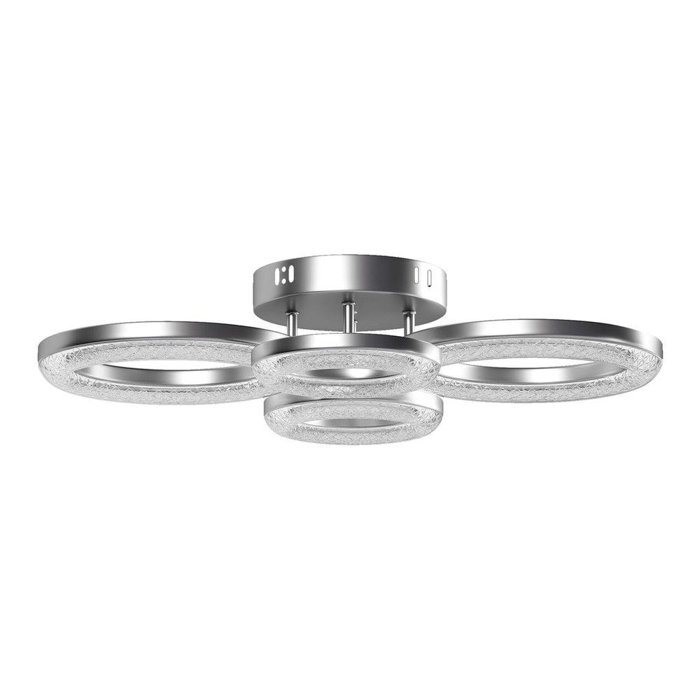 HOMCOM LED Ceiling Light with four silver rings and a central light fitting