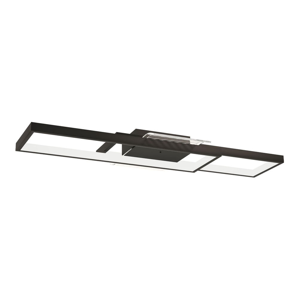 HOMCOM LED Ceiling Light, a modern black flush mount lamp with rectangular frames