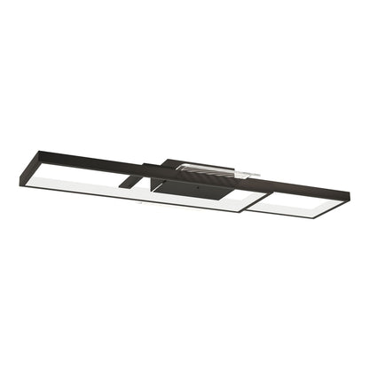 HOMCOM LED Ceiling Light, a modern black flush mount lamp with rectangular frames