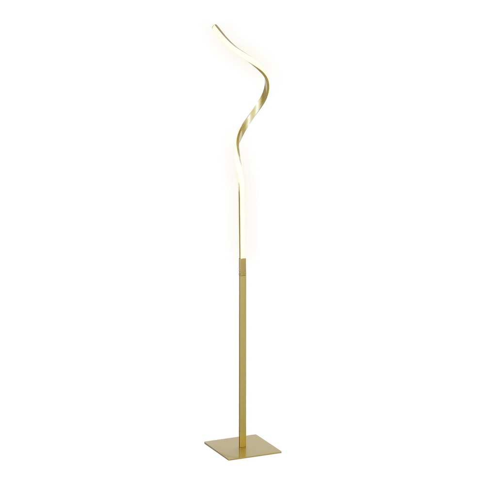 HOMCOM LED Floor Lamp with 3 Adjustable Brightness, modern dimmable standing lamp in gold tone