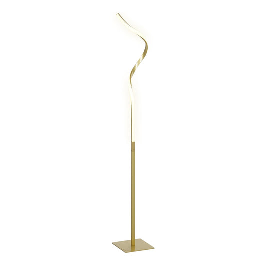 HOMCOM LED Floor Lamp with 3 Adjustable Brightness, modern dimmable standing lamp in gold tone