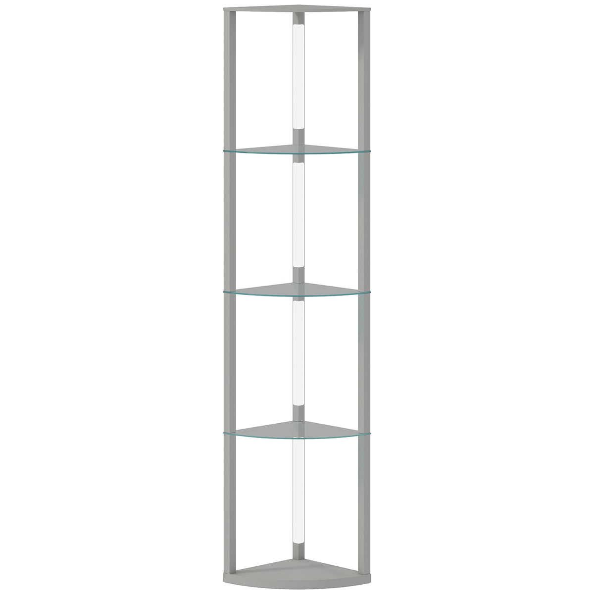 HOMCOM LED Floor Lamp with Shelves in a grey finish with four glass tiers