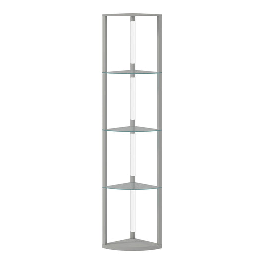HOMCOM LED Floor Lamp with Shelves in a grey finish with four glass tiers