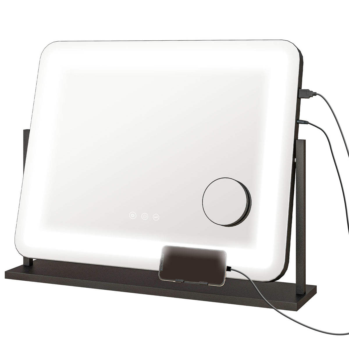 HOMCOM LED Light Tabletop Makeup Mirror, with Adjustable Settings