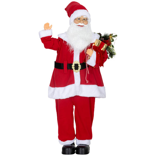 HOMCOM Life Size Santa Claus Christmas Decoration in Red