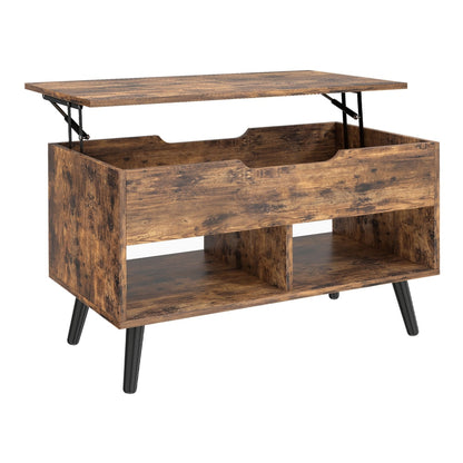 HOMCOM Lift Top Coffee Table in Rustic Brown