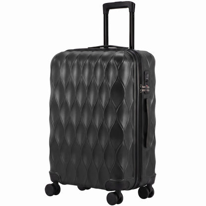 HOMCOM 2-Piece Luggage Set, ABS Hard Shell Carry On Suitcase Set with TSA Lock, Spinner Wheels, 12/20 inch, Black