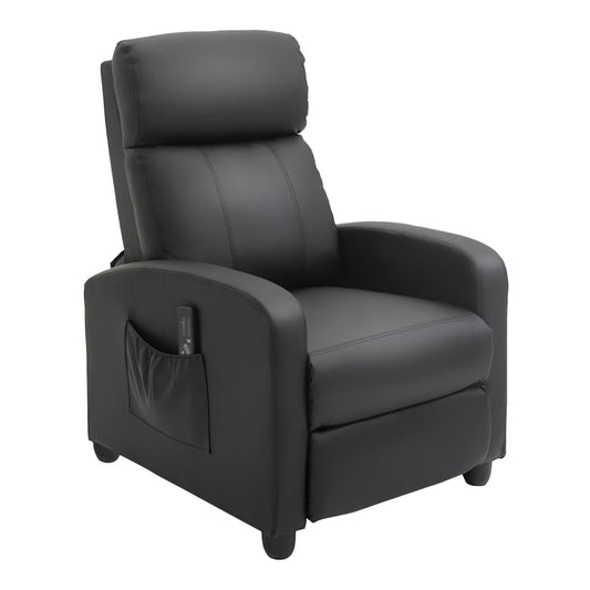 HOMCOM Massage Recliner Armchair with 150° Recline in Black