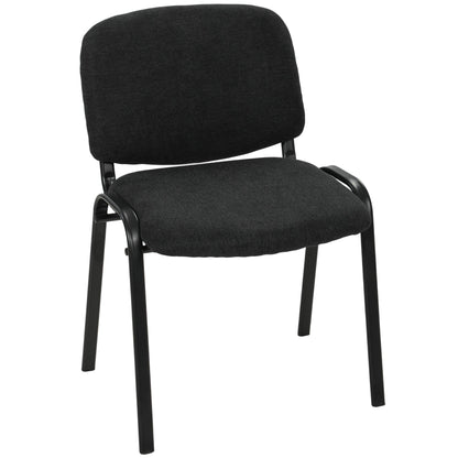 HOMCOM Meeting Chair with a black padded seat and backrest on a black metal frame