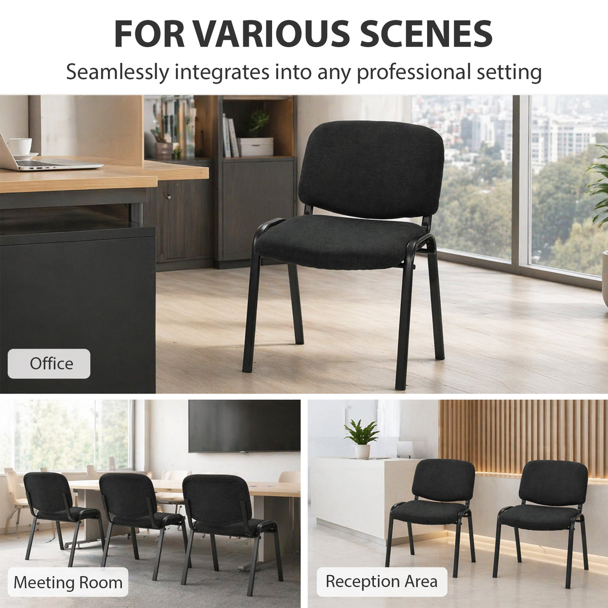 The office chair displayed in different professional settings like a meeting room