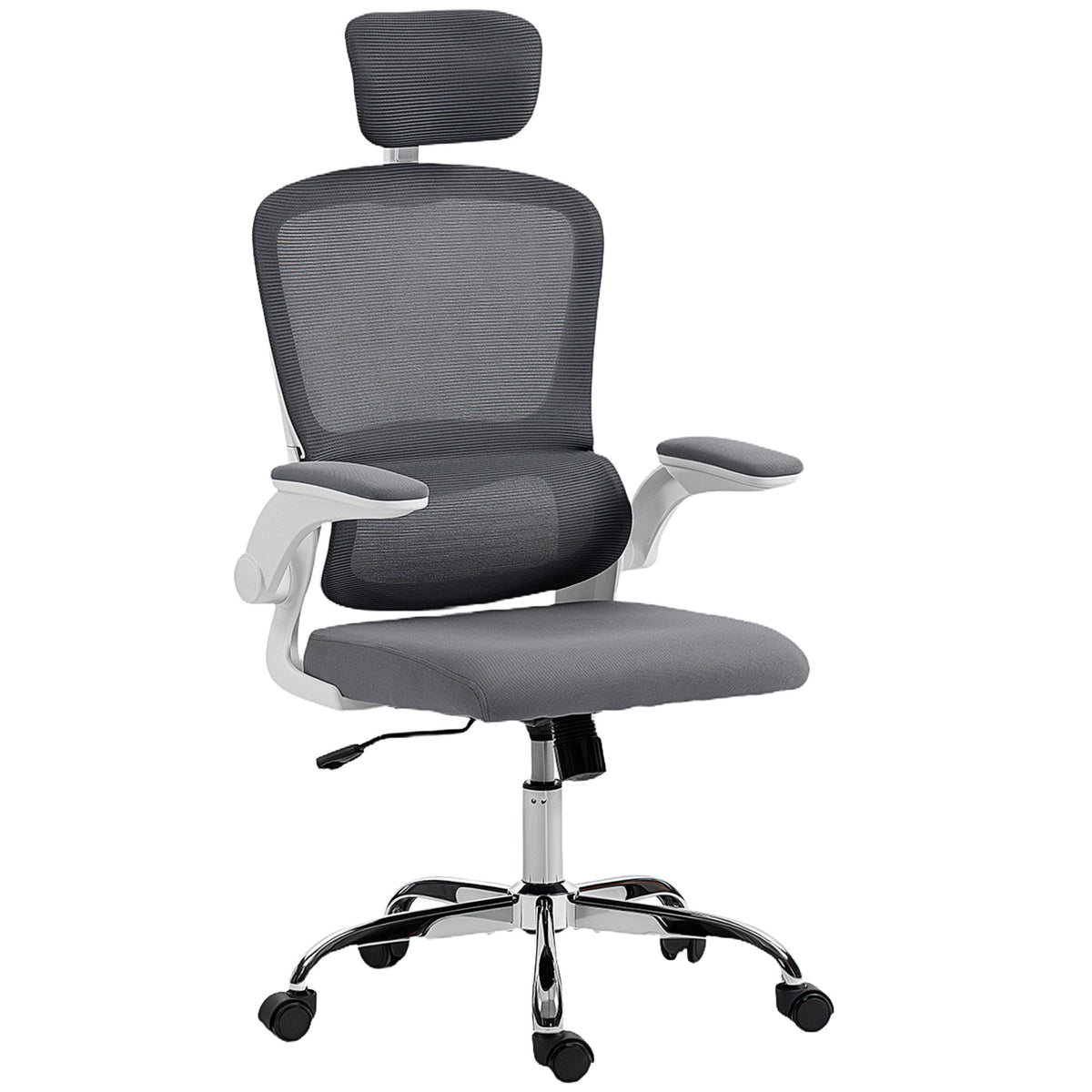 HOMCOM Mesh Back Office Chair with lumbar support in charcoal grey