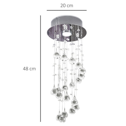 The ceiling light shown with dimension lines indicating its height and width