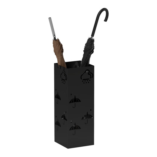 HOMCOM Metal Umbrella Stand with cloud and umbrella cut-out details