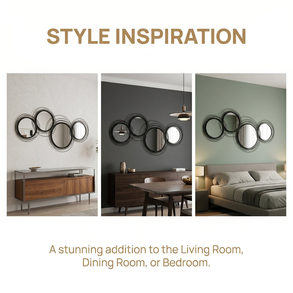 style inspiration for the modern decorative mirror decor in three different rooms