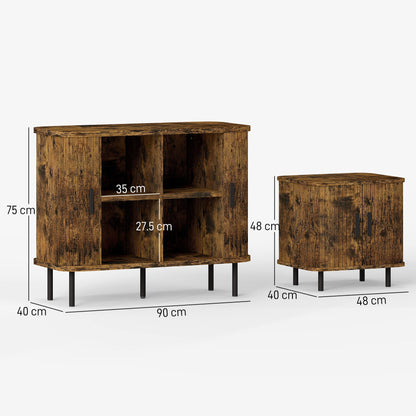 Sideboard cabinet and smaller cabinet with dimensions shown
