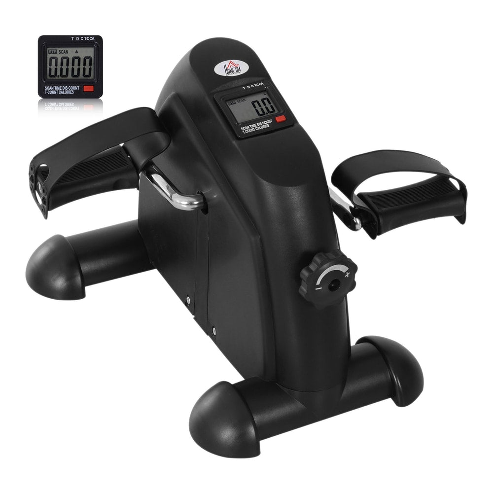 HOMCOM Mini Exercise Bike showing the front with pedals and resistance knob