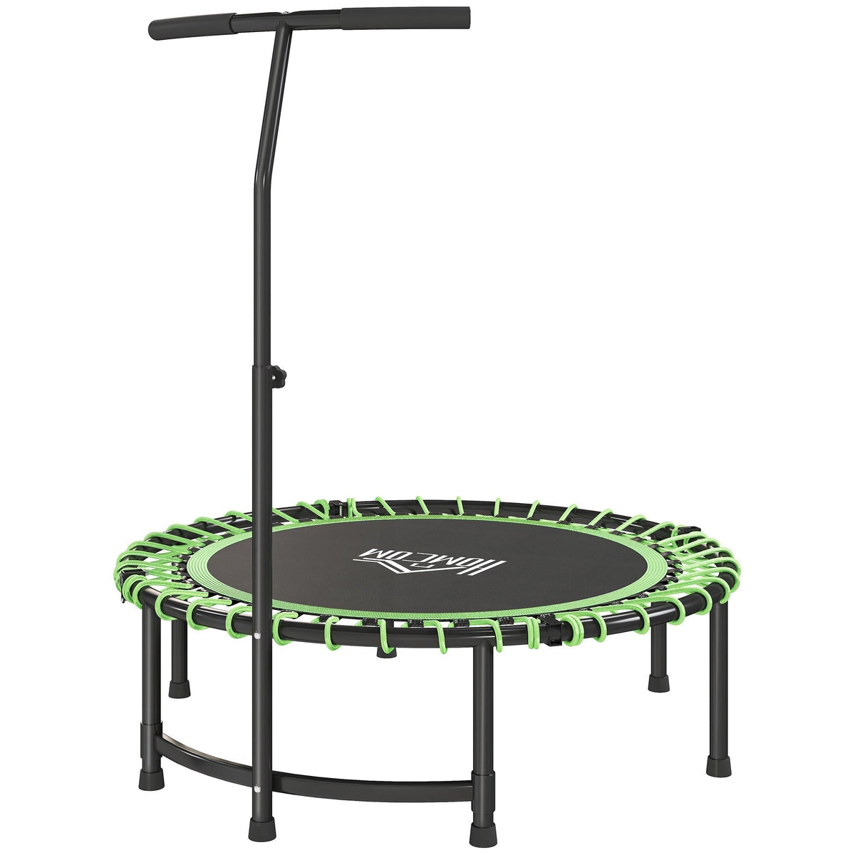 HOMCOM Mini Round Steel Frame Trampoline w/ Adjustable Handle shown against a plain white background