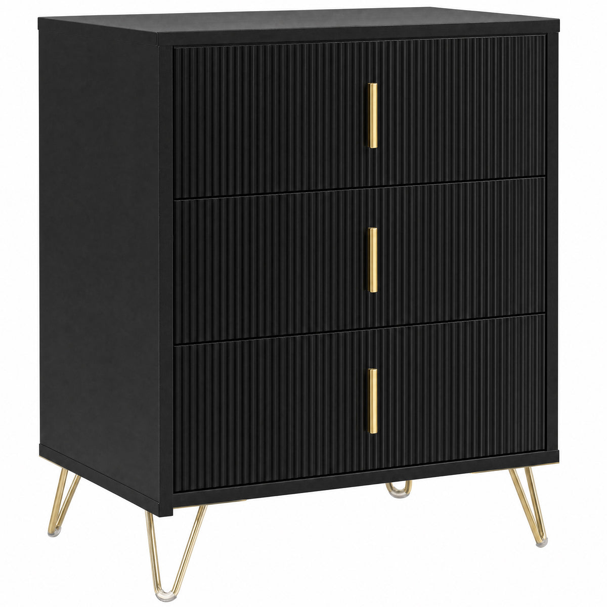 HOMCOM Modern 3-Drawer Dresser in Black
