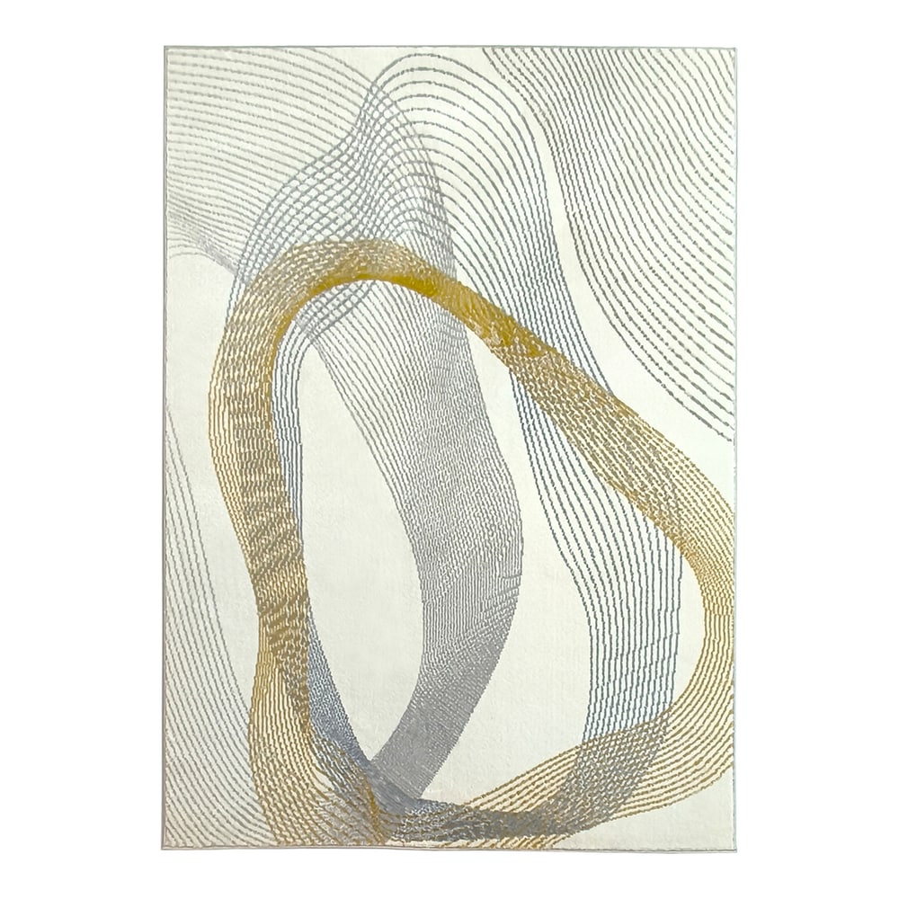HOMCOM Modern Area Rug in Cream White