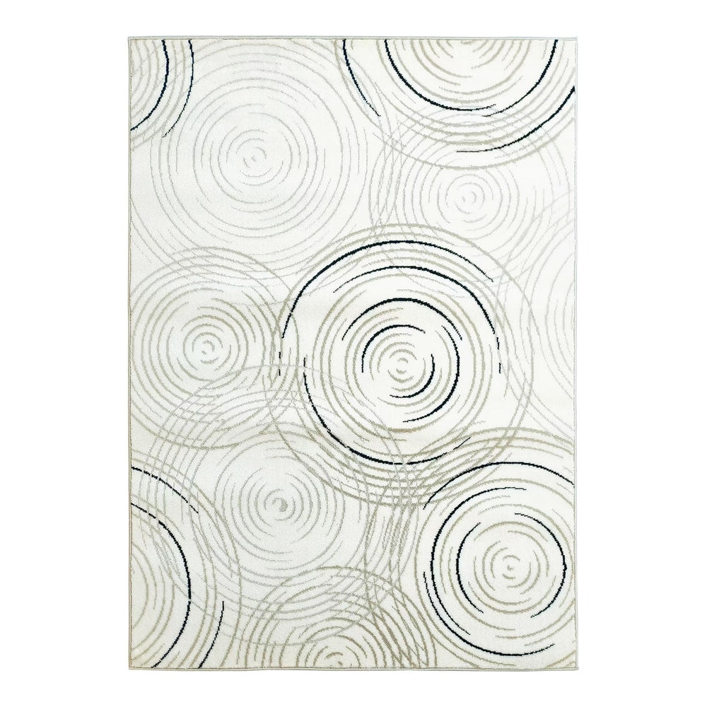 HOMCOM Modern Area Rug in Cream White