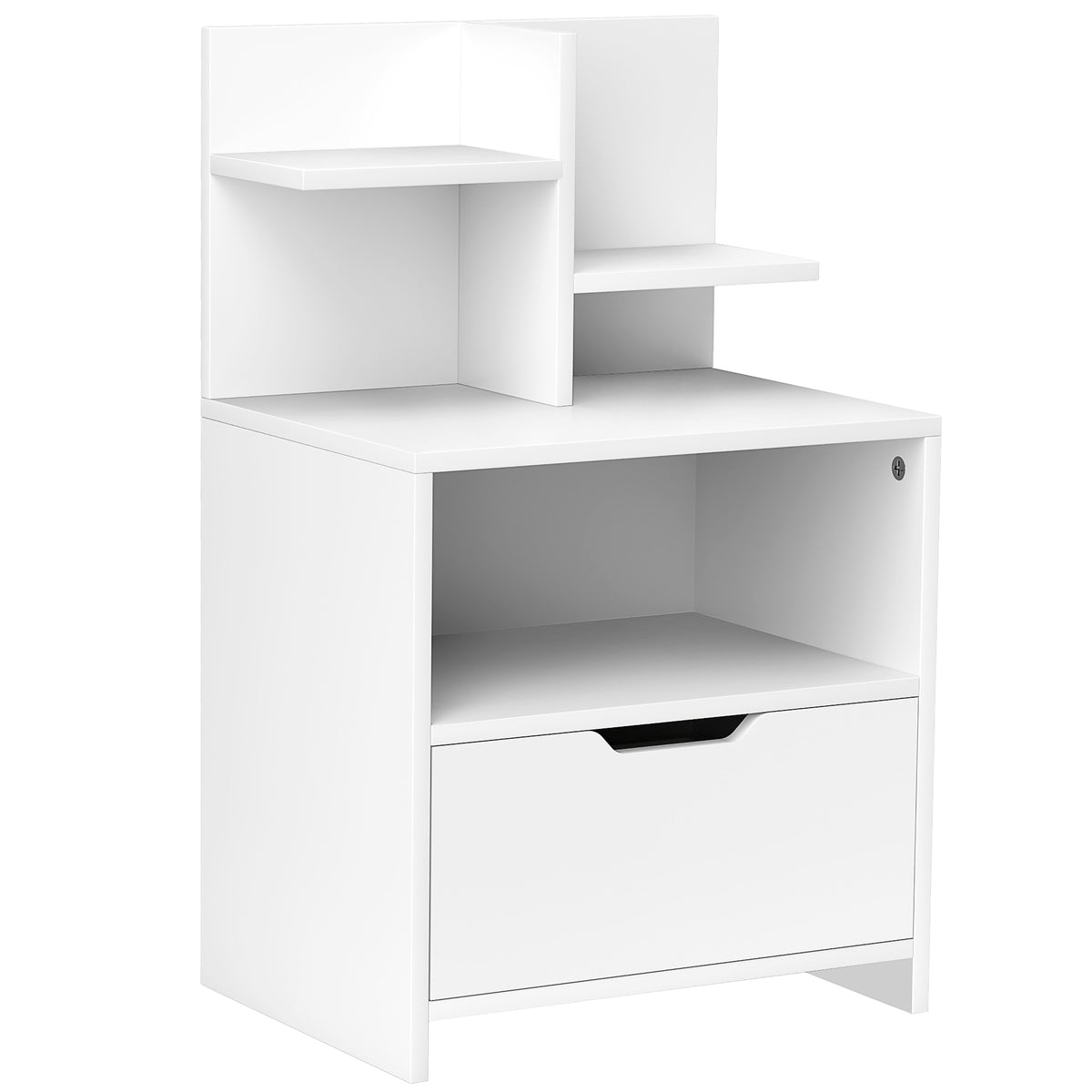 HOMCOM Modern Bedside Table in White