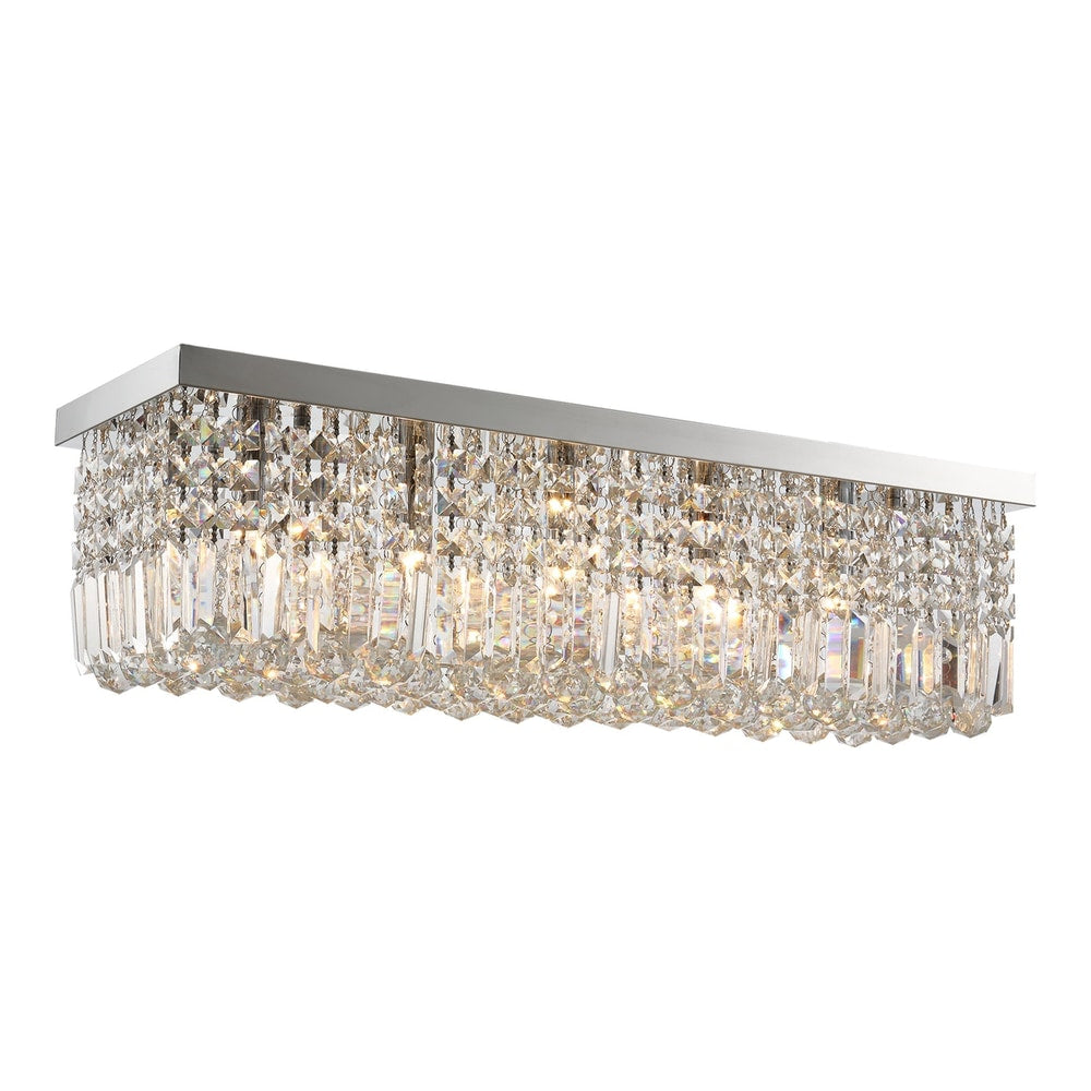HOMCOM Modern Crystal Ceiling Light Square Crystal Chandelier, a rectangular light fixture with multiple tiers of crystals
