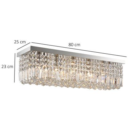 Dimensions of the rectangular crystal ceiling light shown with measurement lines