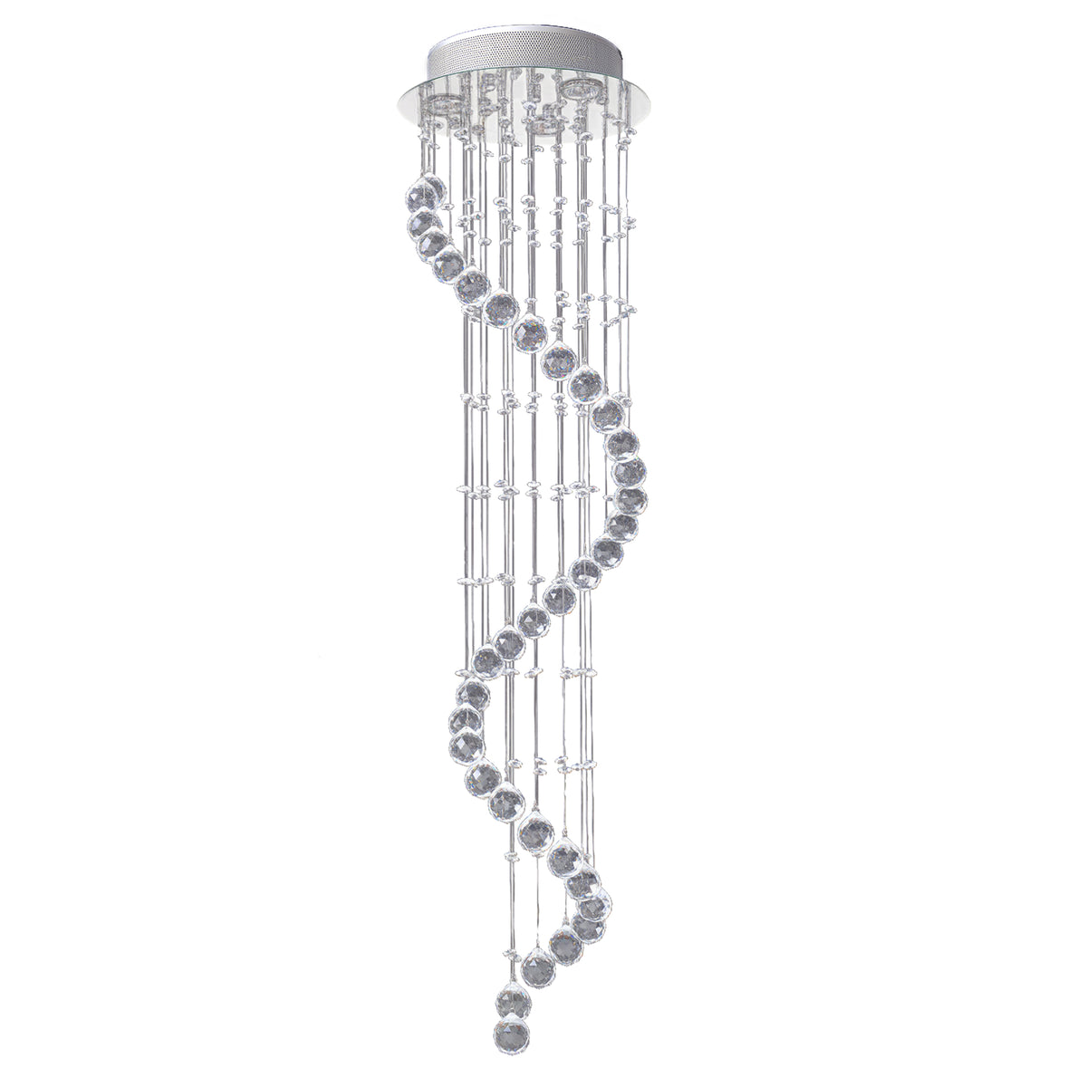 HOMCOM Modern Crystal Chandelier Ceiling Light Pendant Lamp in Silver