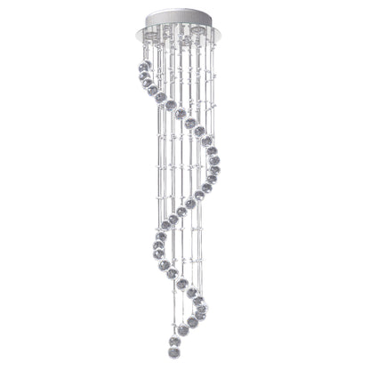 HOMCOM Modern Crystal Chandelier Ceiling Light Pendant Lamp in Silver