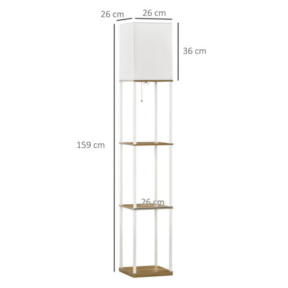 The floor lamp shown against a plain background with lines indicating its overall dimensions