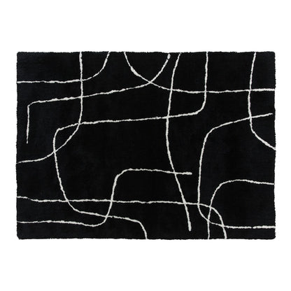 HOMCOM Modern Fluffy Area Rug in Black