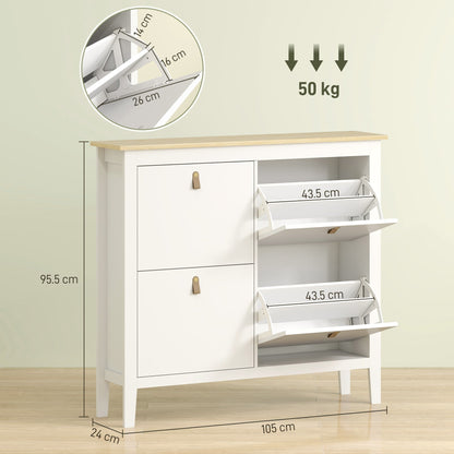 White shoe storage cabinet with dimensions and weight limit shown