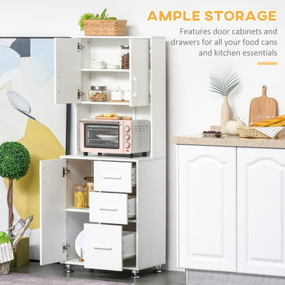 The kitchen furniture with all doors and drawers open to show the internal storage space