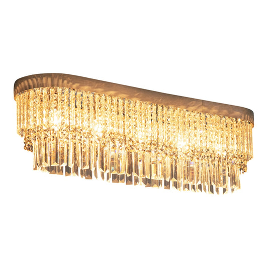 HOMCOM Modern Raindrop Crystal Chandelier in Silver