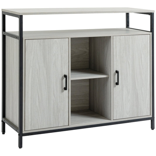 HOMCOM Modern Sideboard storage cabinet with two doors and a shelf inside each cupboard
