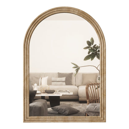 HOMCOM Modern Wall-Mounted Mirror in Brown
