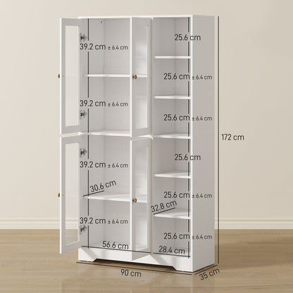 The kitchen cabinet with doors open showing various dimensions and measurements