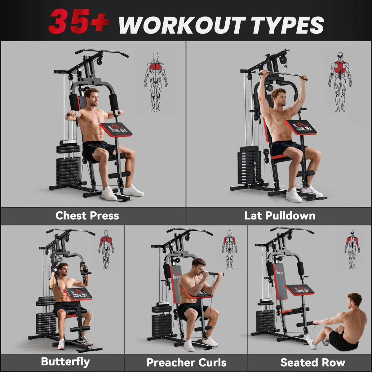 HOMCOM Multigym Station in Black