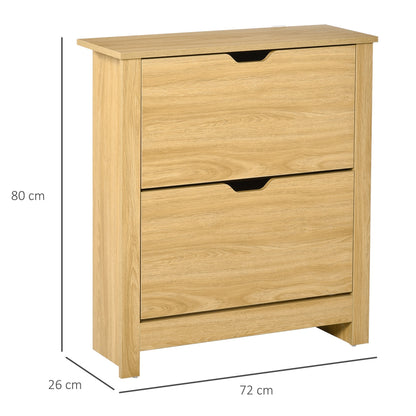 The shoe storage cabinet with dimensions shown