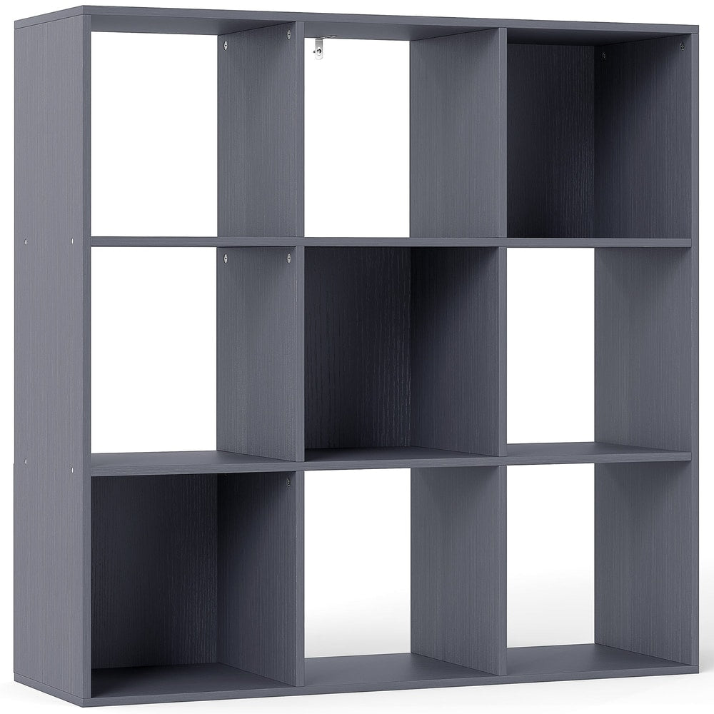 HOMCOM Nine-Cube Storage Shelf in grey, a freestanding unit with nine square compartments