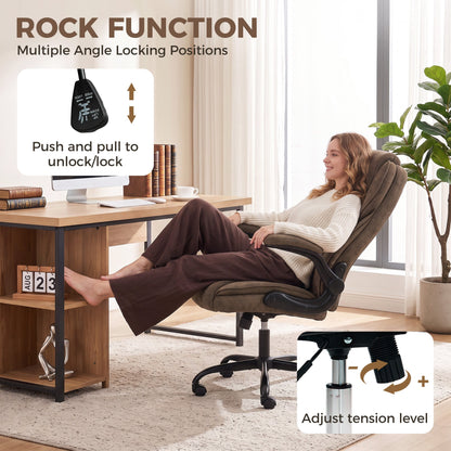 Desk chair with rock function and adjustable tension control